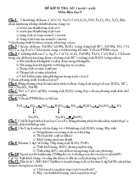 Giáo án Đề kiểm tra số 1 (oxit + axit) môn Hóa học 9